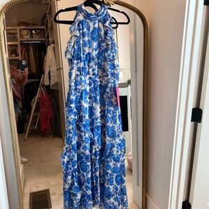 Floral printed full length dress